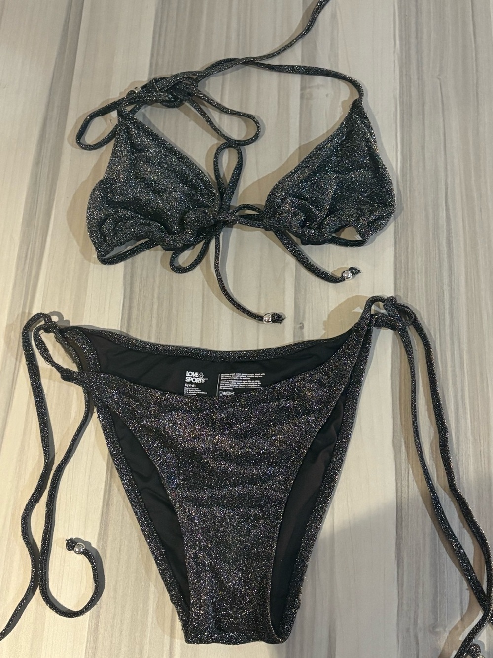 Black Sparkly Bikini Love&Sports SMALL